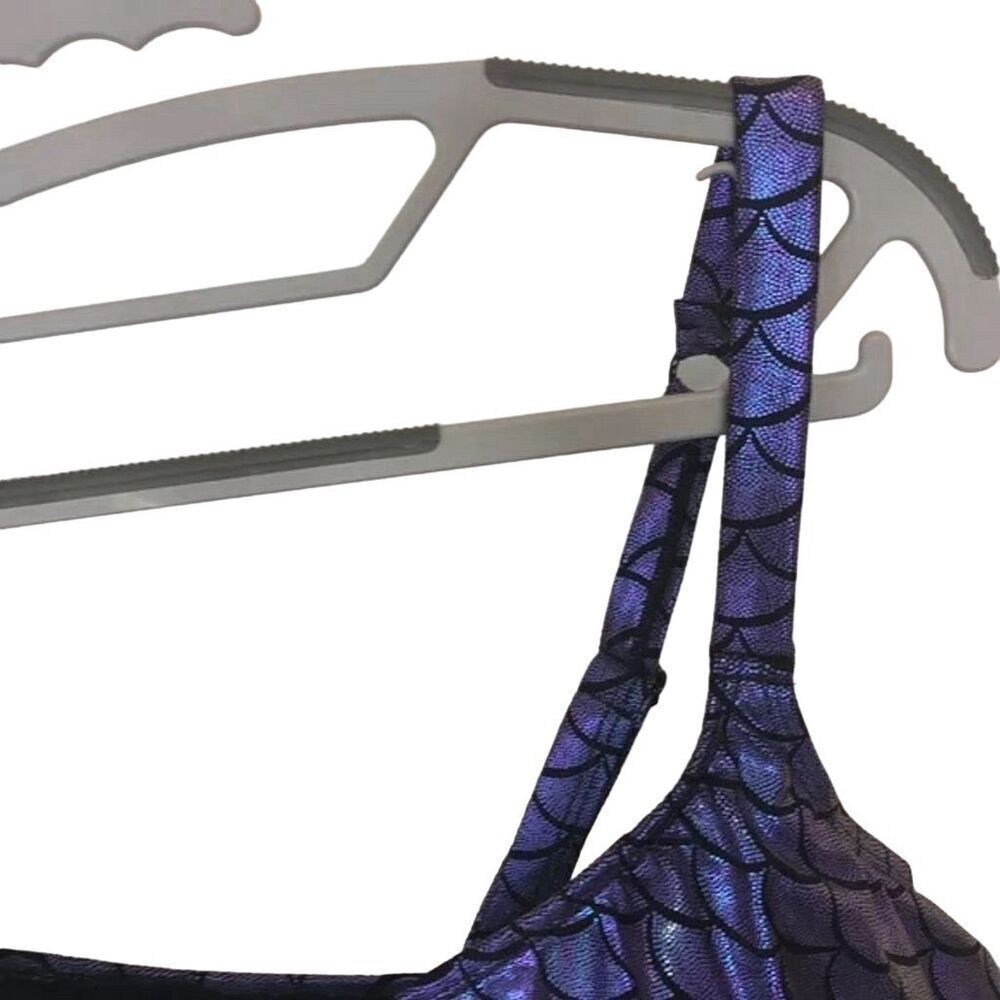 Torrid Purple Iridescent Mermaid Wireless Flounce Bikini Top Size 1 Women’s - Picture 6 of 15